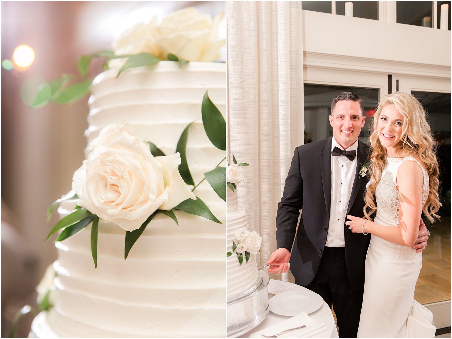 bride and groom cutting their wedding cake at Indian Trail Club in Franklin Lakes, NJ