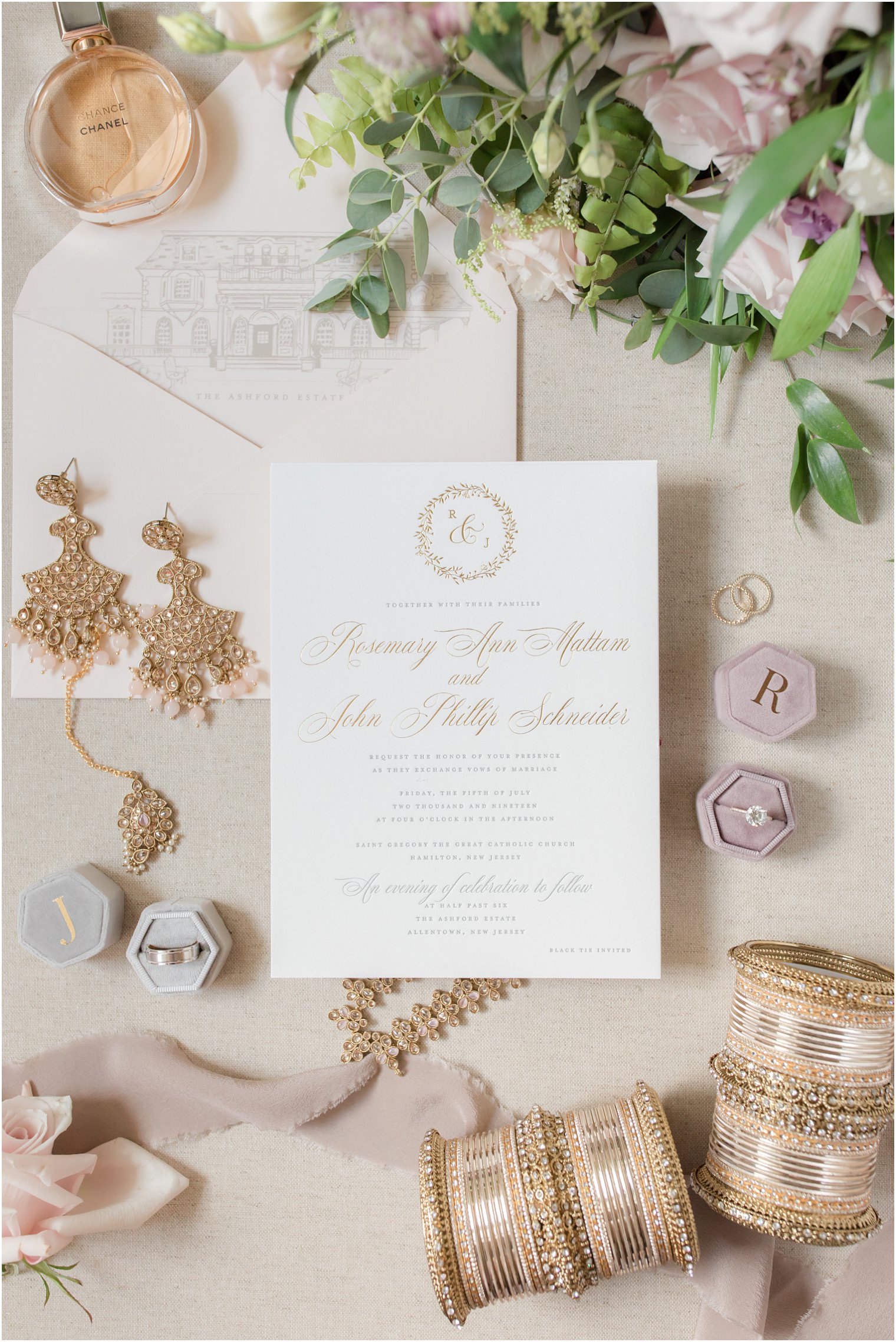 Elegant wedding invitation by Little Black Dress Paperie