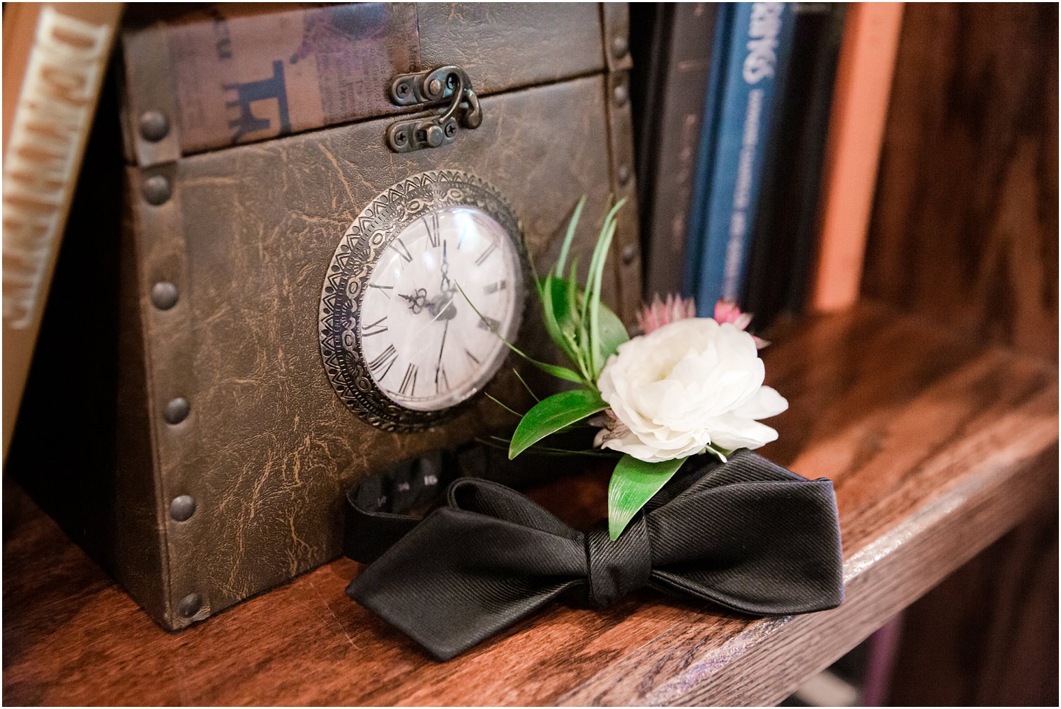 Groom's bow tie and boutonniere