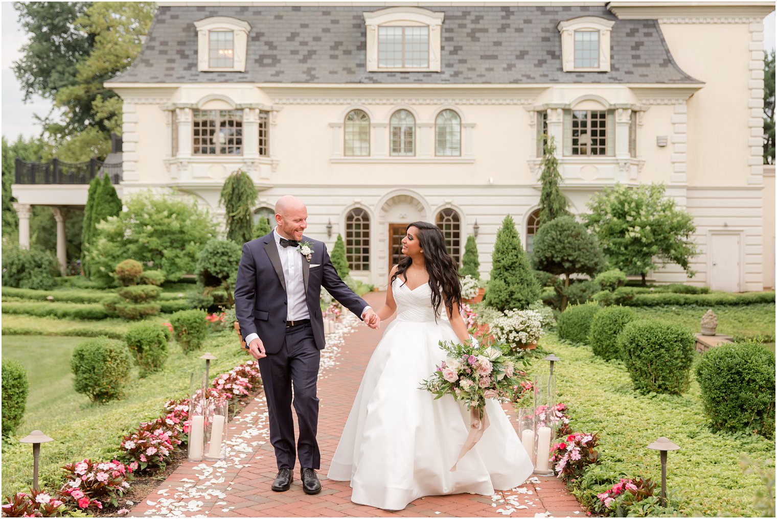 Bride and groom walking to reception at Ashford Estate