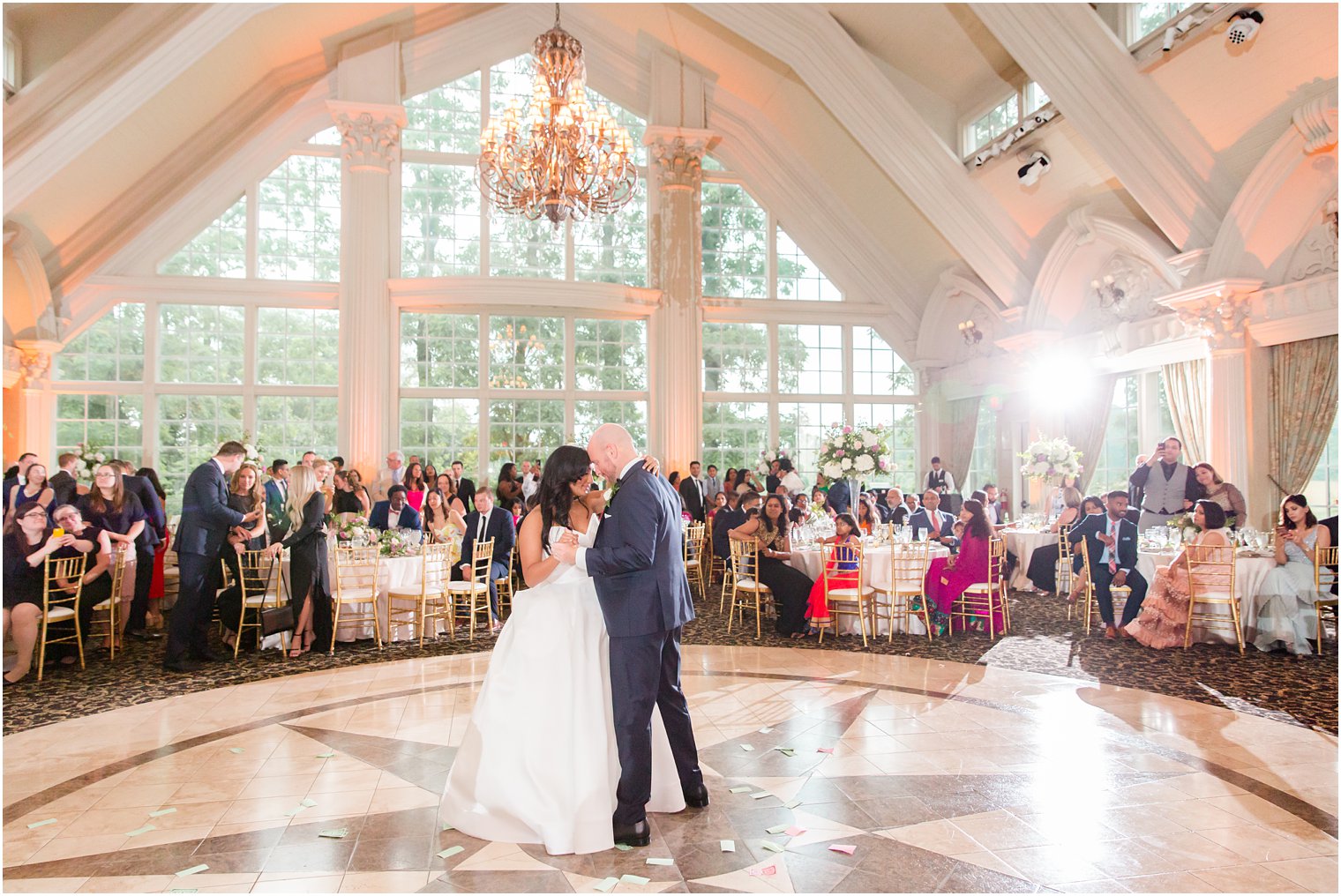 Bride and groom first dance at wedding reception details at The Ashford Estate