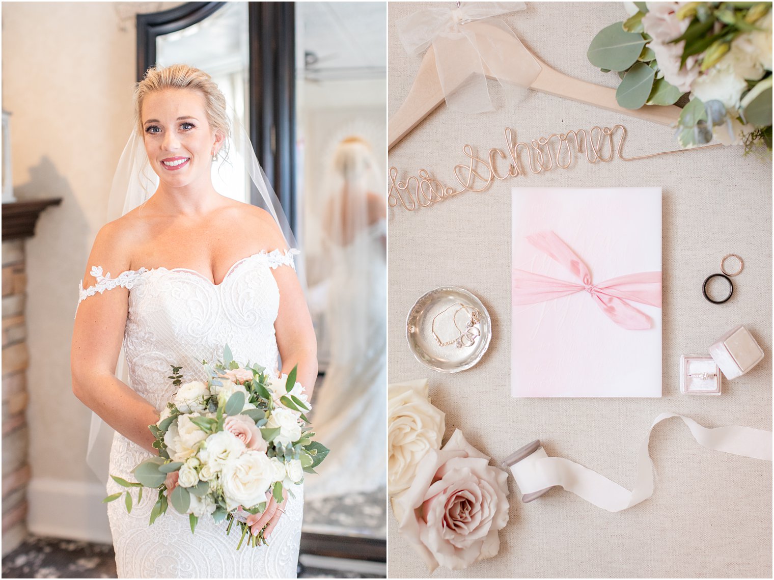 Wedding portrait in the bridal suite at The English Manor