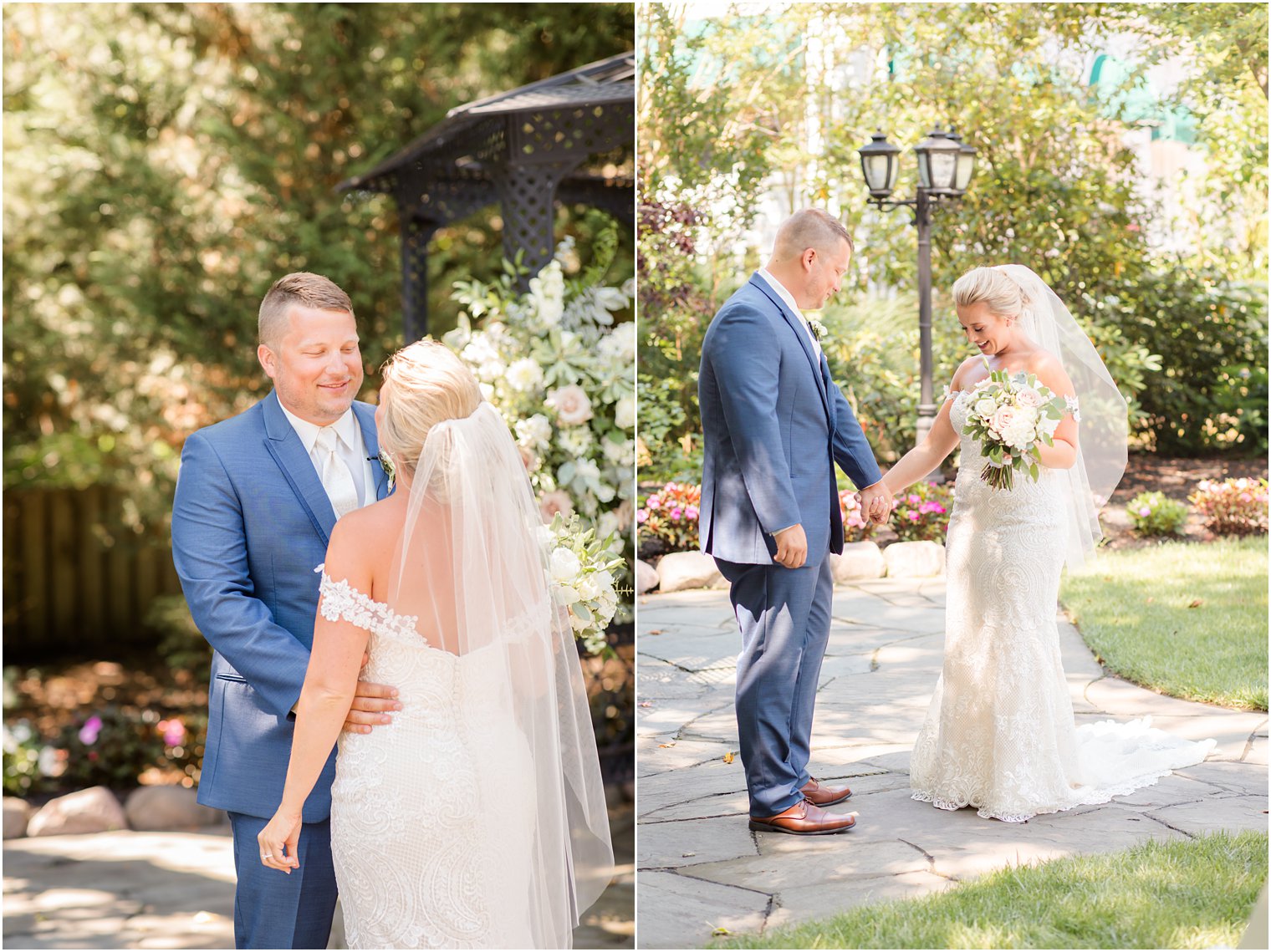 Bride and groom after sharing first look