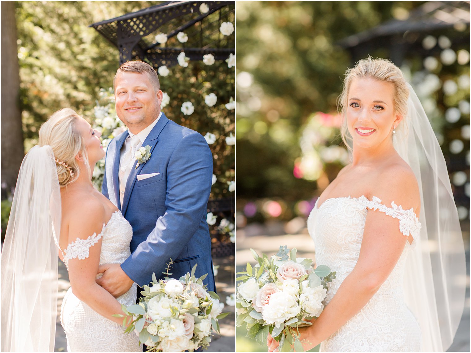 Bride and groom at The English Manor in Ocean, NJ