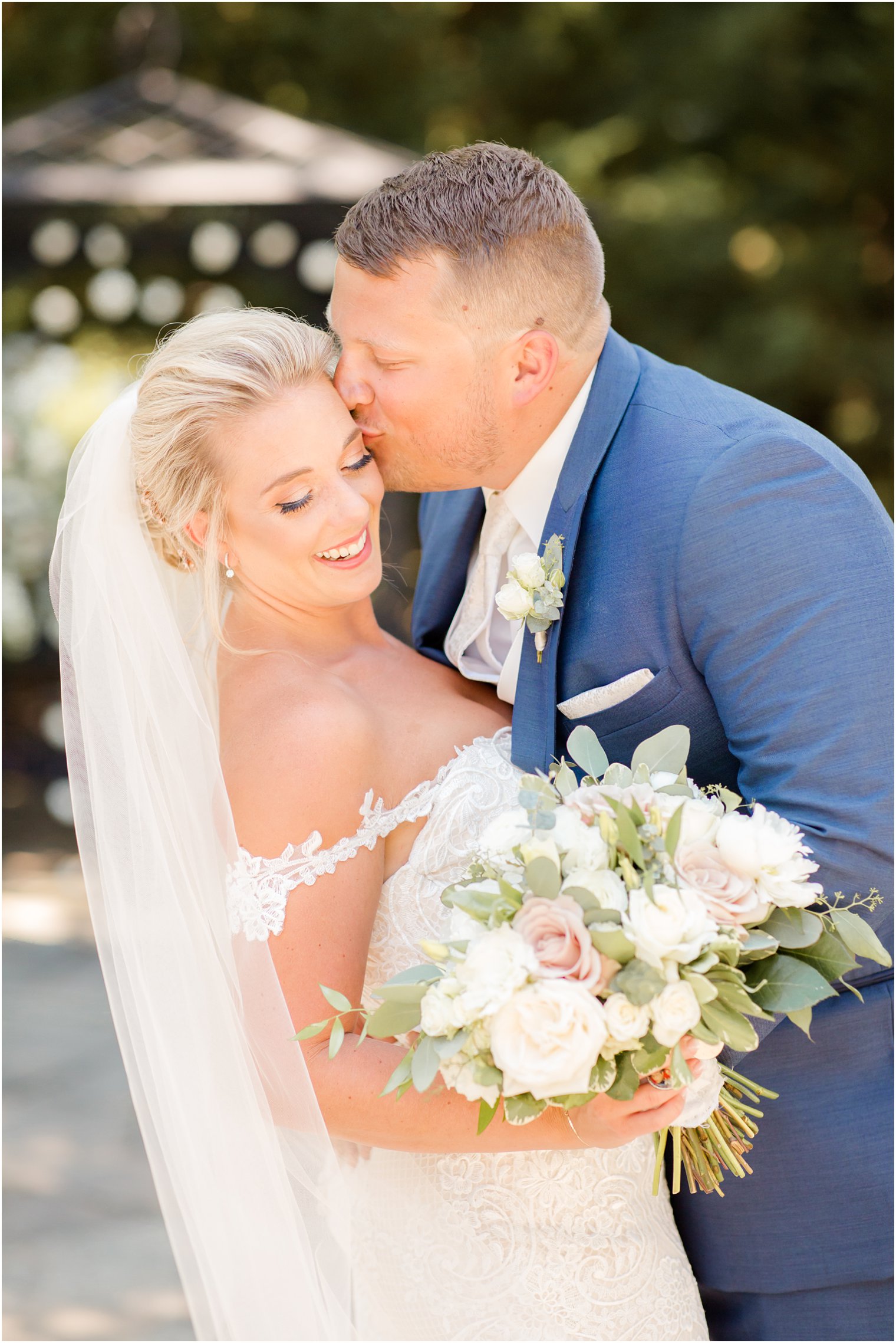 Candid photo of bride and groom at The English Manor in Ocean, NJ