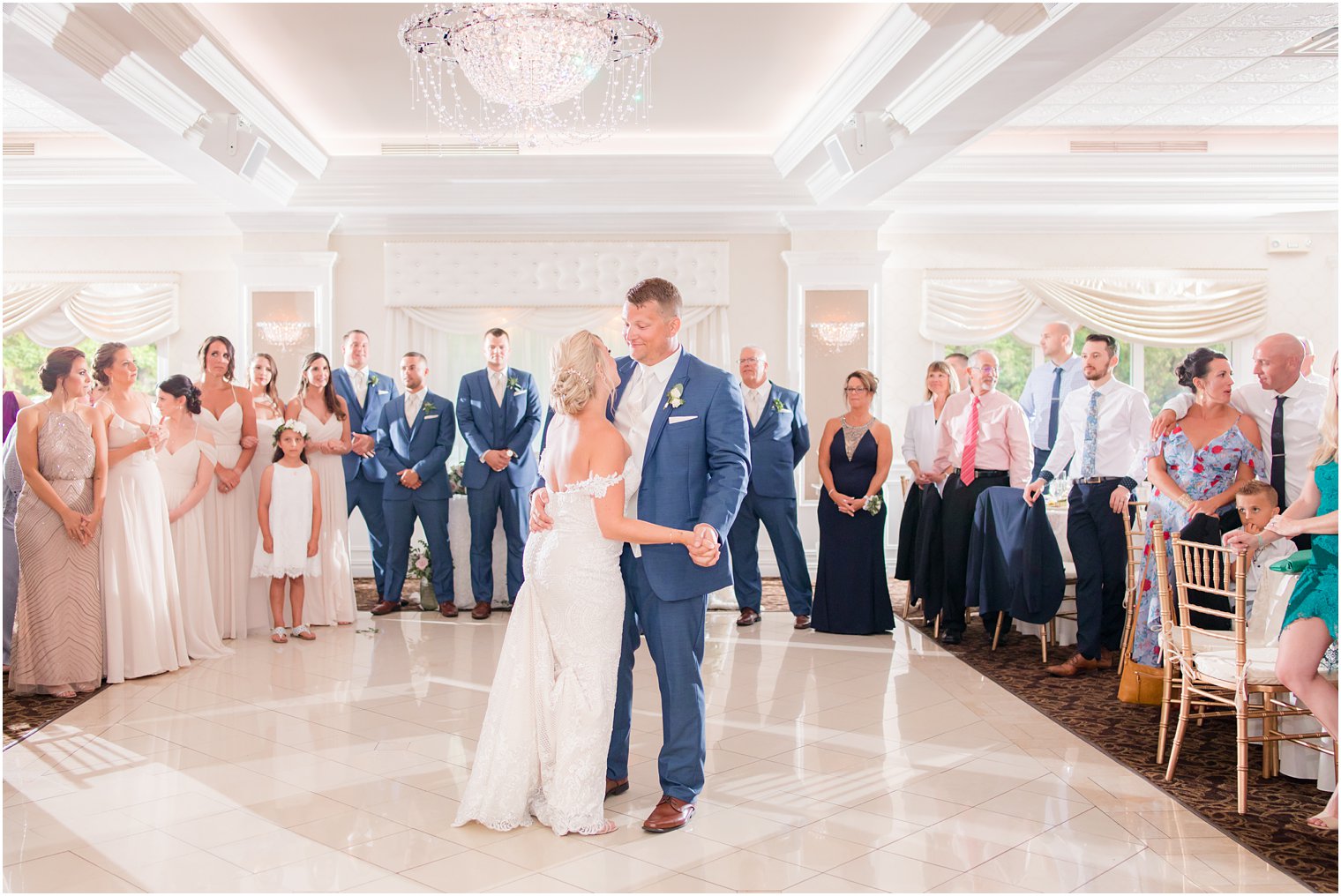 Bride and groom share first dance at The English Manor in Ocean, NJ