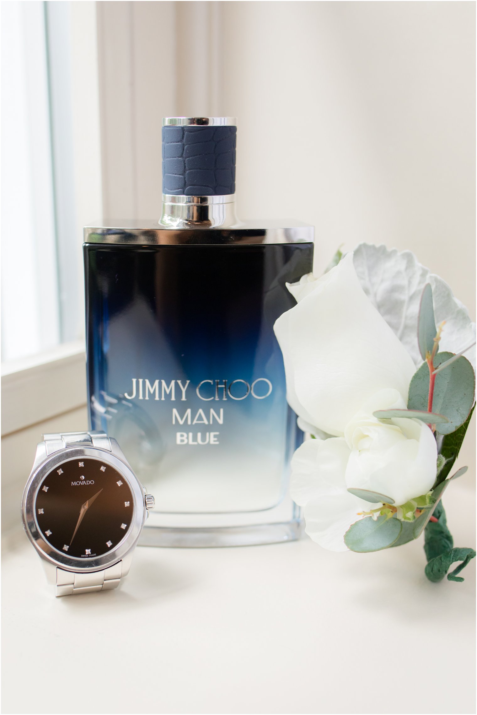 Groom's cologne for wedding photos