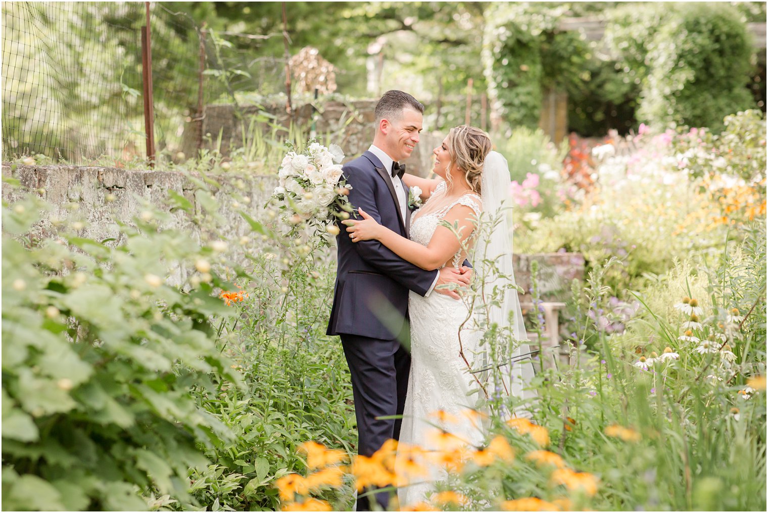 Romantic bride and groom photos