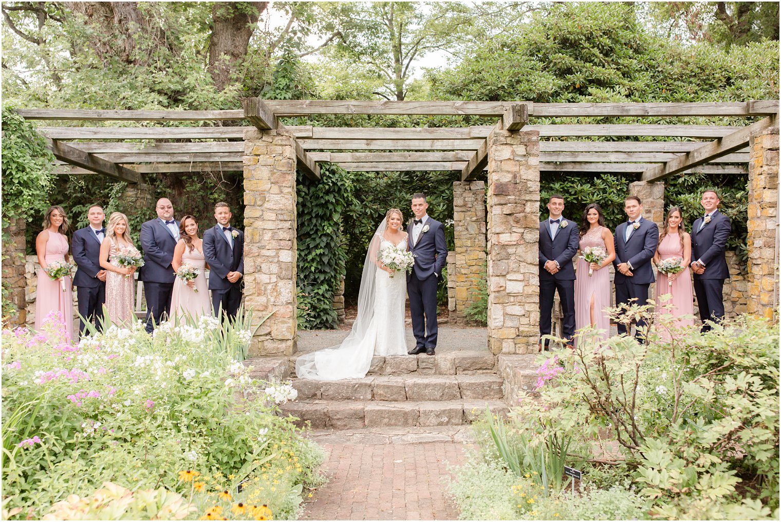 Bridal party Wedding portraits at Cross Estate Gardens