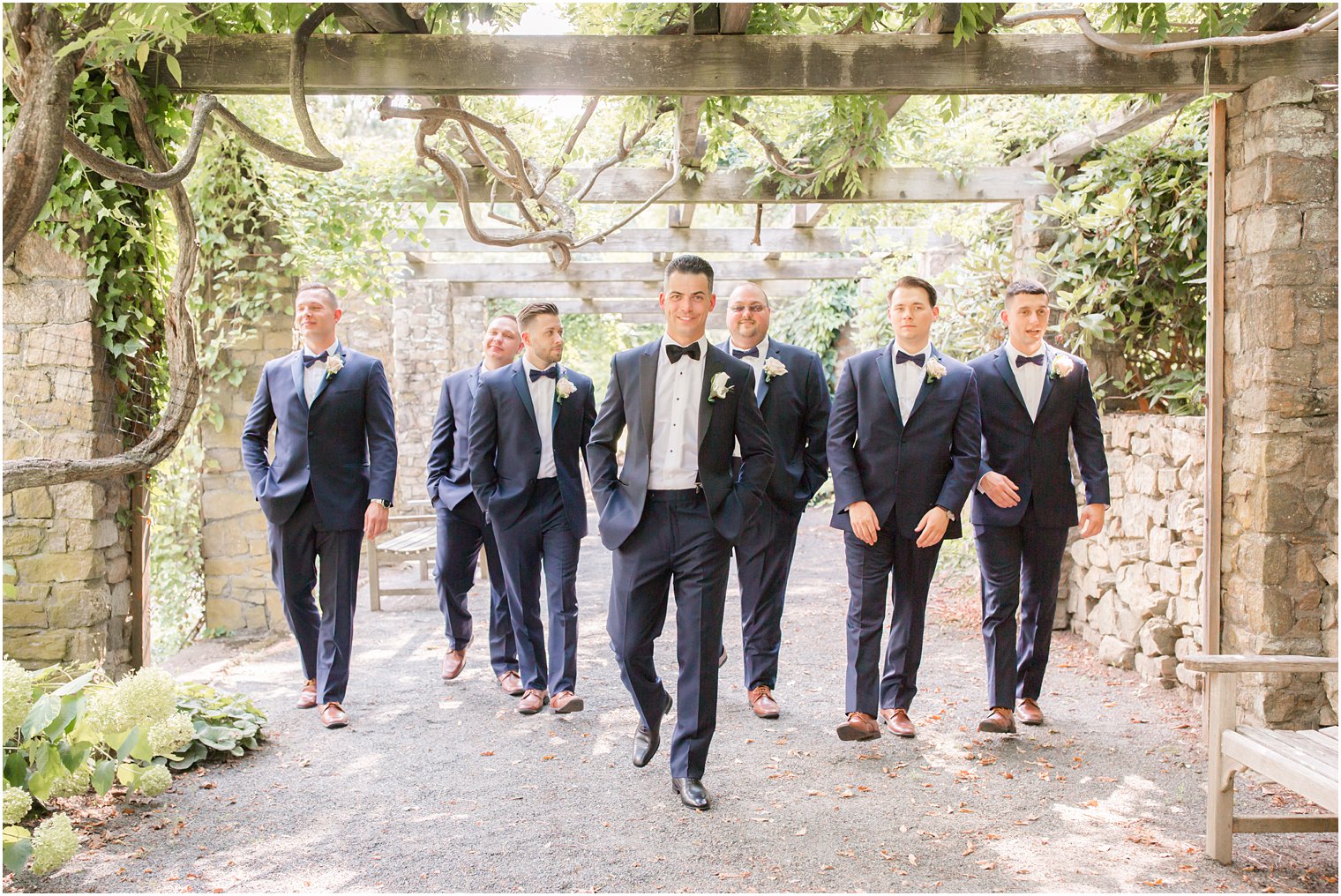 Groom and groomsmen candid photo