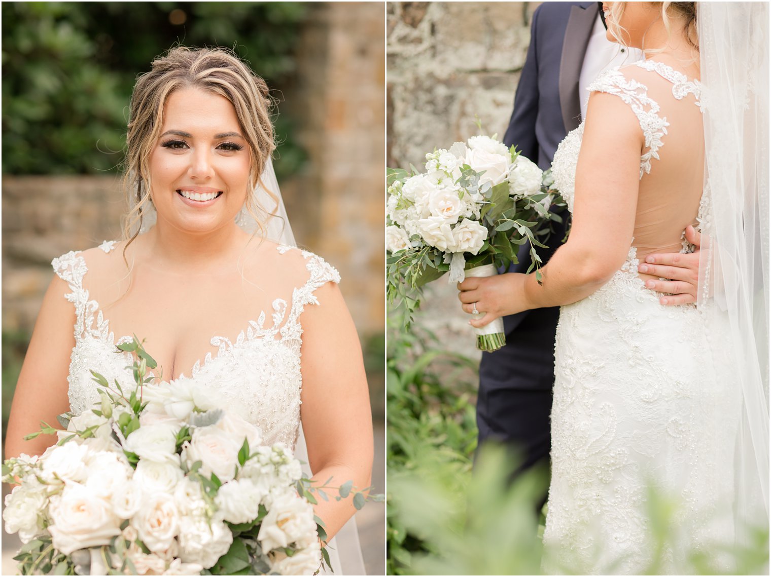 Romantic bride and groom photos at Cross Estate Gardens