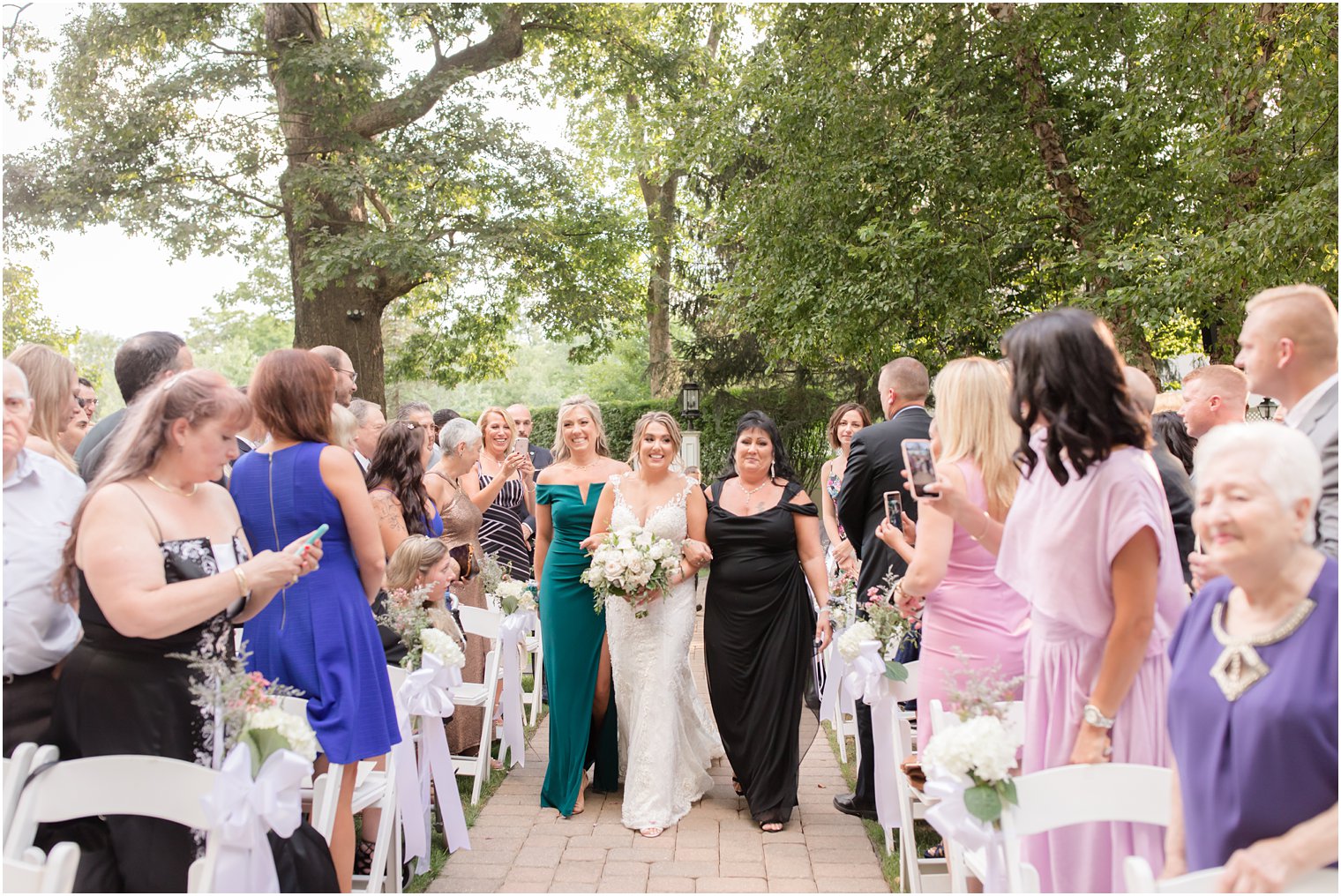 Outdoor ceremony at the Grain House at the Olde Mill Inn in Basking Ridge, NJ