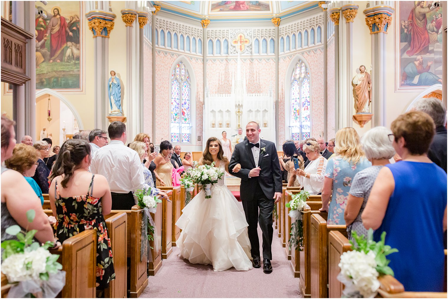 Wedding recessional at St. Peter the Apostle in New Brunswick NJ