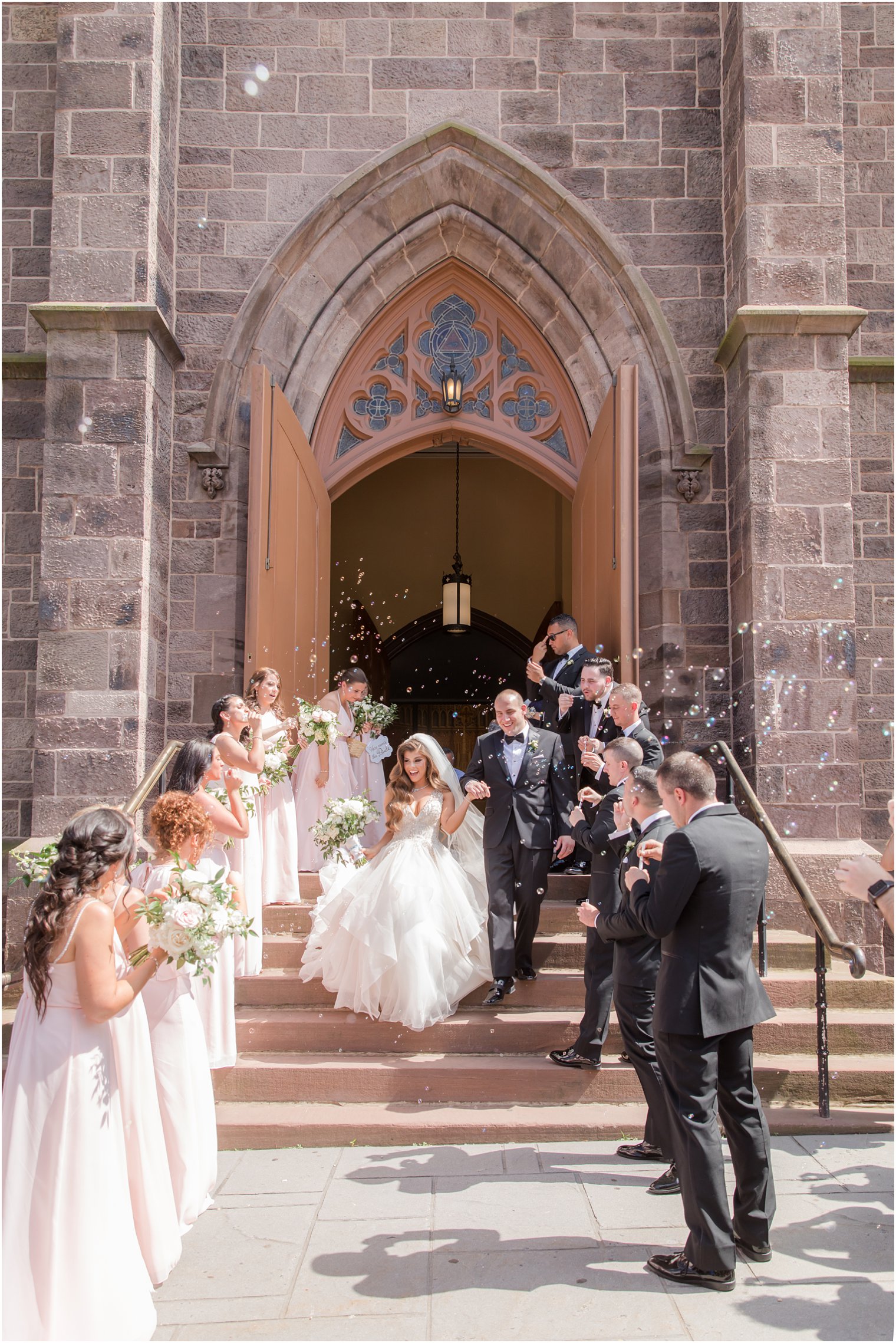 Wedding ceremony church exit at St. Peter the Apostle in New Brunswick NJ