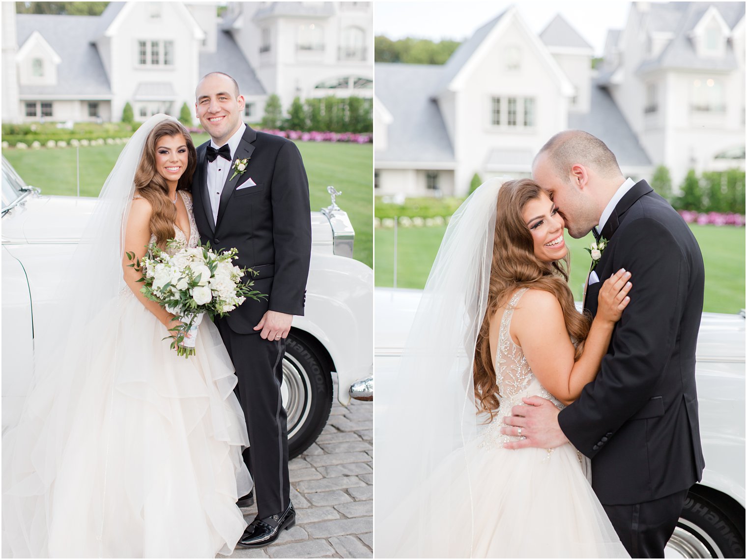 Wedding portraits with Rolls Royce at Park Chateau Estate in East Brunswick, NJ