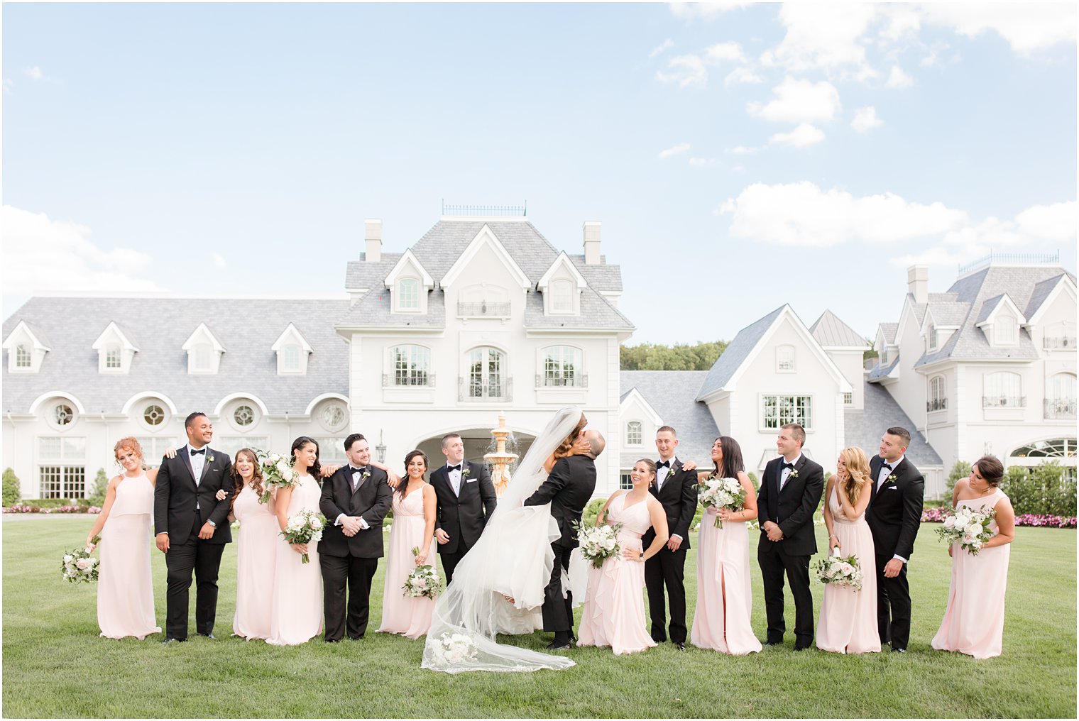 Wedding portraits with Rolls Royce at Park Chateau Estate in East Brunswick, NJ