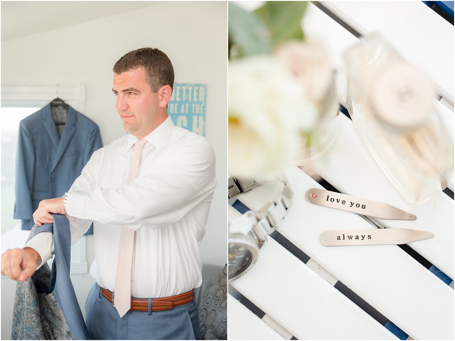 groom details photographed by Idalia Photography in New Jersey