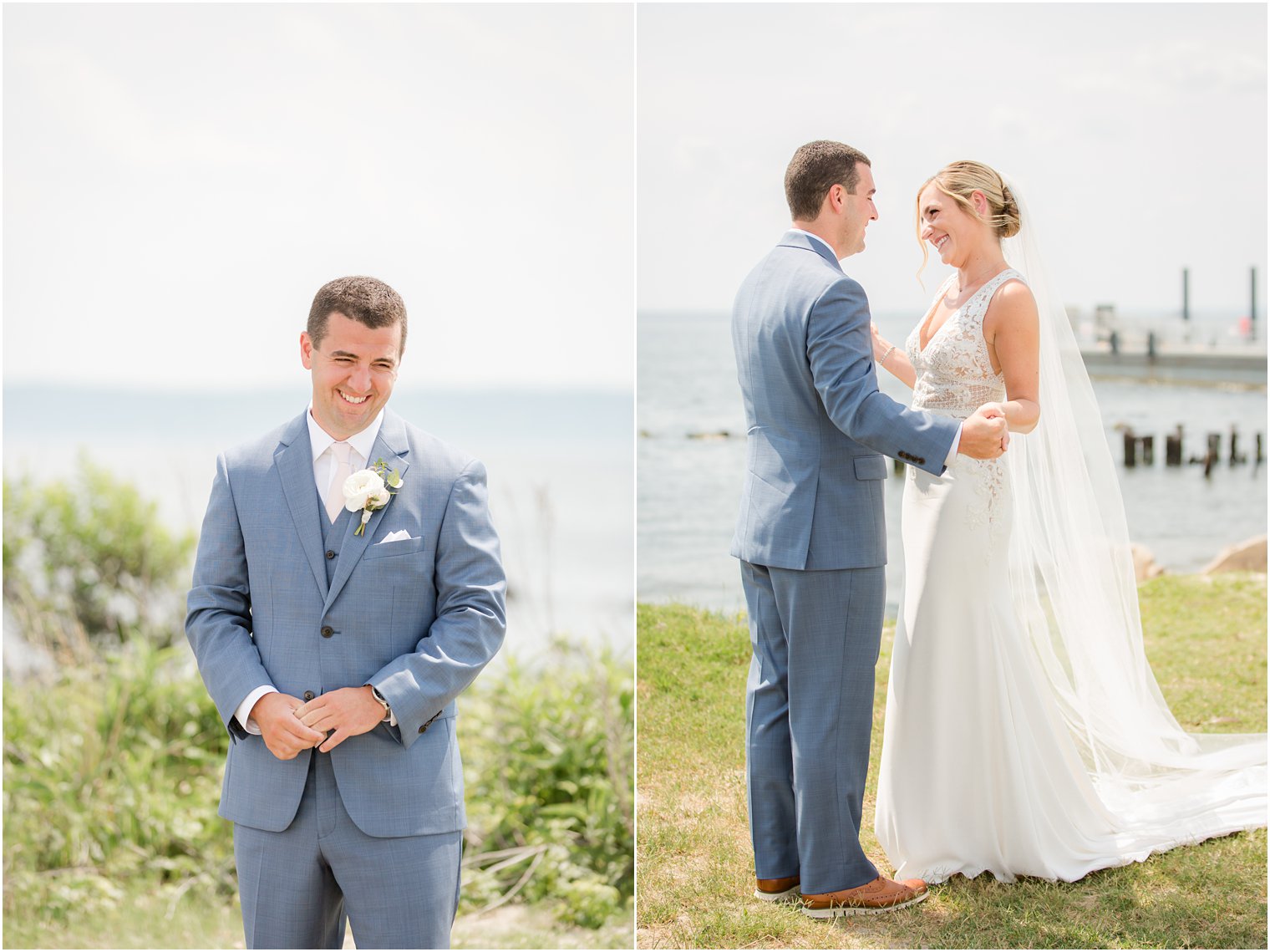 first look at Sandy Hook Chapel photographed by New Jersey wedding photographer Idalia Photography