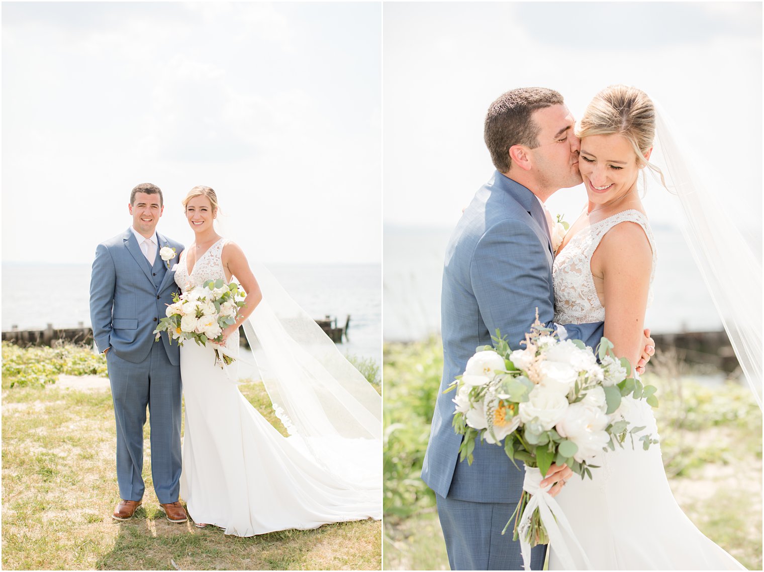Bride and groom portraits during Sandy Hook Chapel wedding day photographed by Idalia Photography