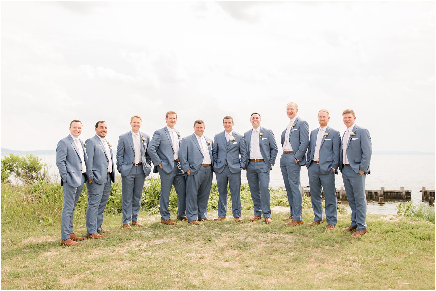 groomsmen at Sandy Hook Chapel photographed by Idalia Photography