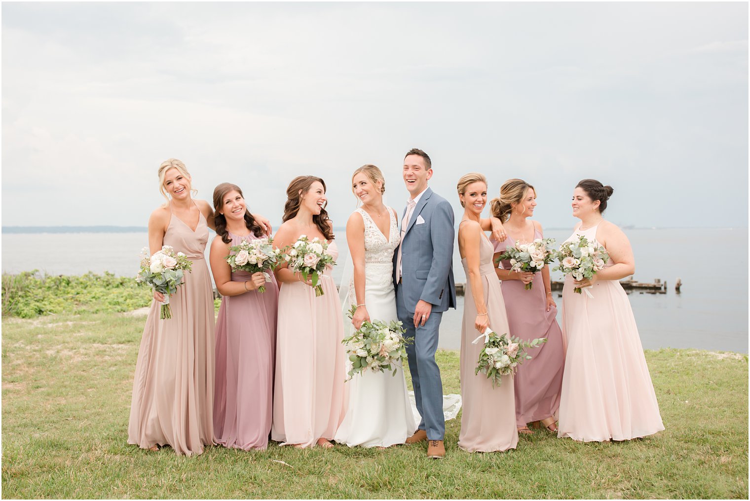 fun bridal party photos with New Jersey wedding photographer Idalia Photography