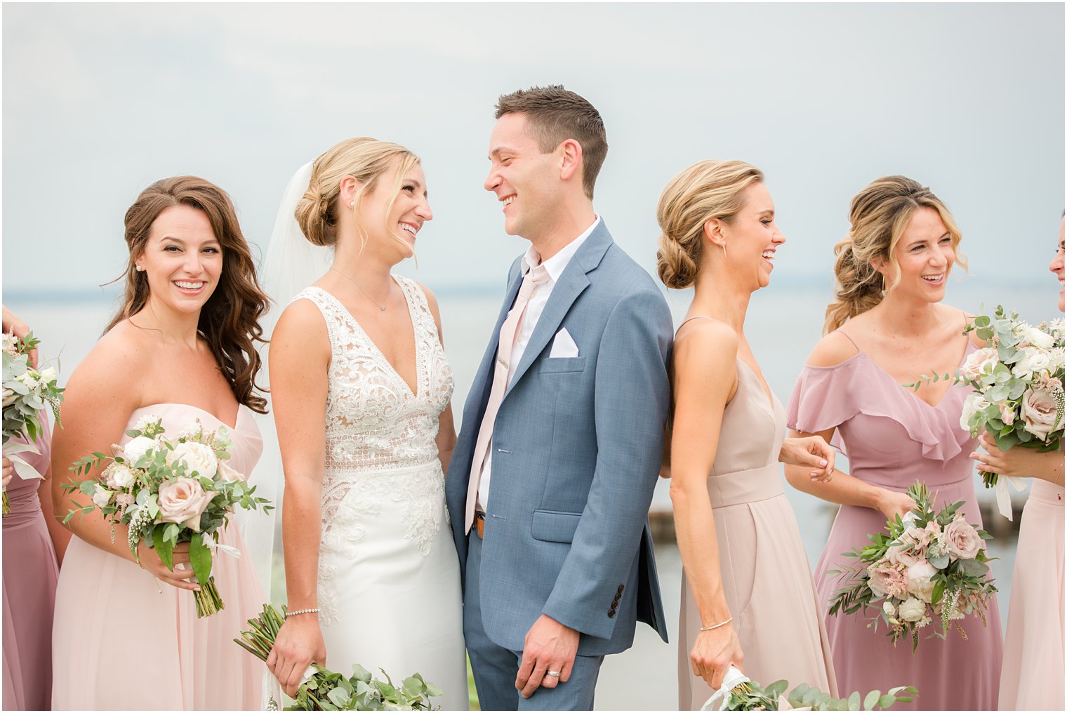 wedding party by NJ wedding photographer Idalia Photography at Sandy Hook Chapel