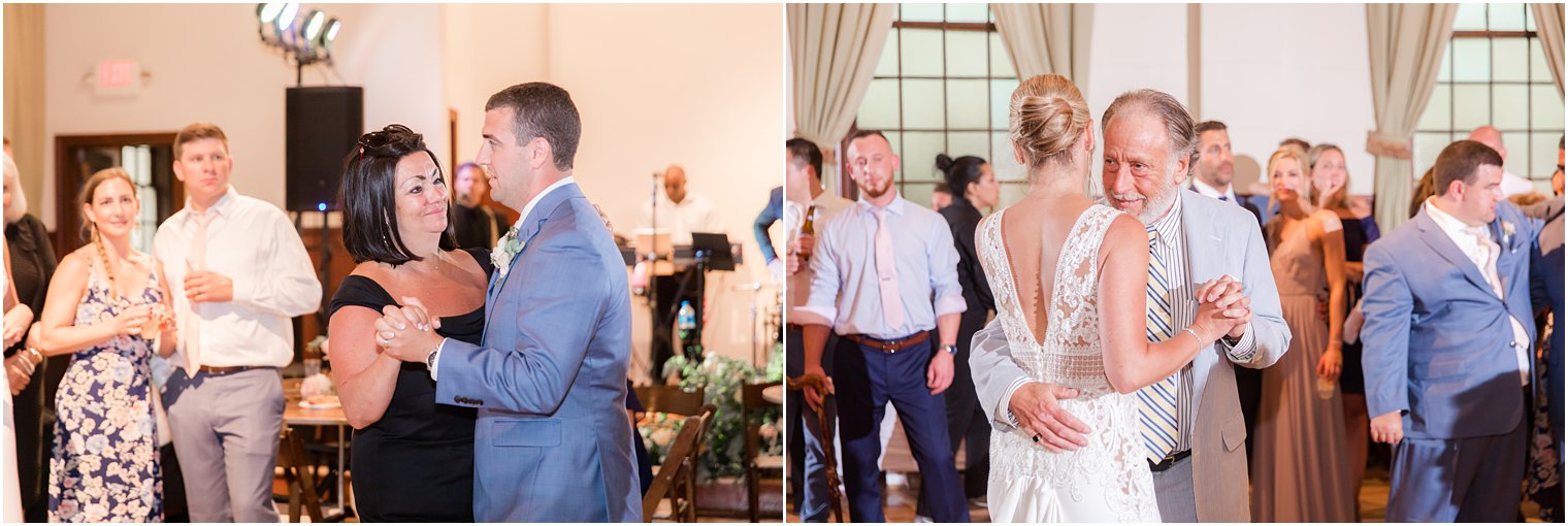 parent dances at Sandy Hook Chapel wedding reception photographed by Idalia Photography