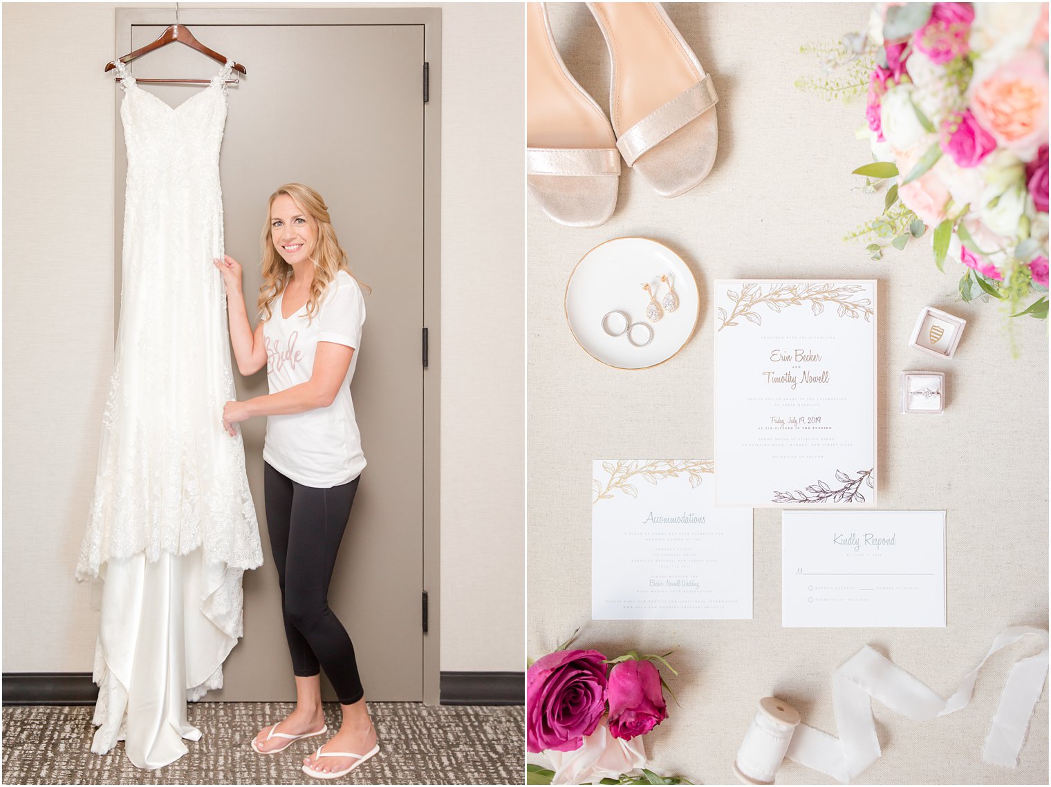 Bride and her dress and invitation | Stone House at Stirling Ridge Wedding Photography by Idalia Photography