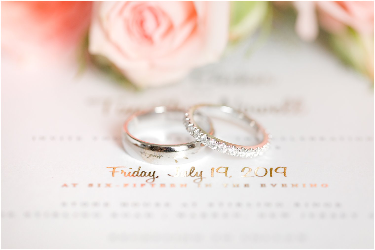 Wedding bands on invitation | Stone House at Stirling Ridge Wedding Photography by Idalia Photography