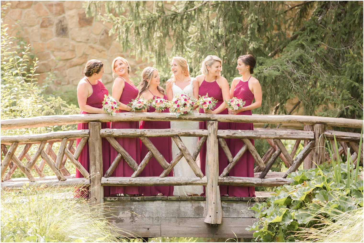 Bridesmaid photos at Leonard J. Buck Garden