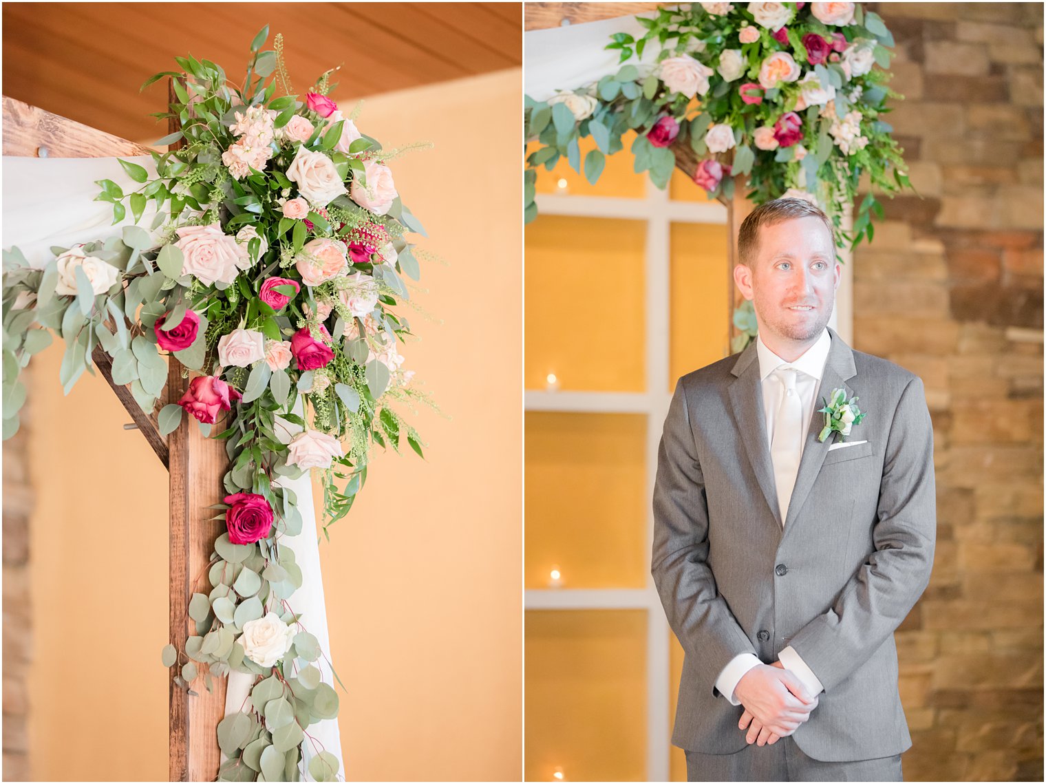 Wedding ceremony at Stone House at Stirling Ridge in Warren, NJ