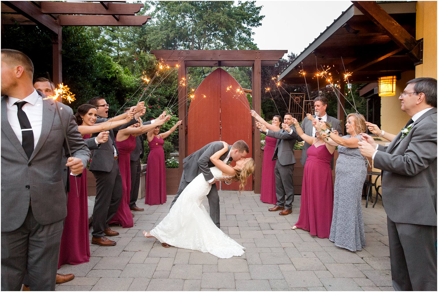 Wedding sparkler photos at Stone House at Stirling Ridge in Warren, NJ