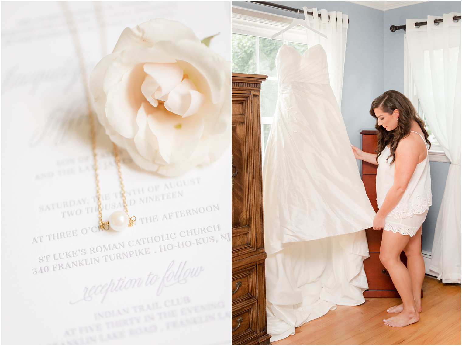 Bride and her wedding dress