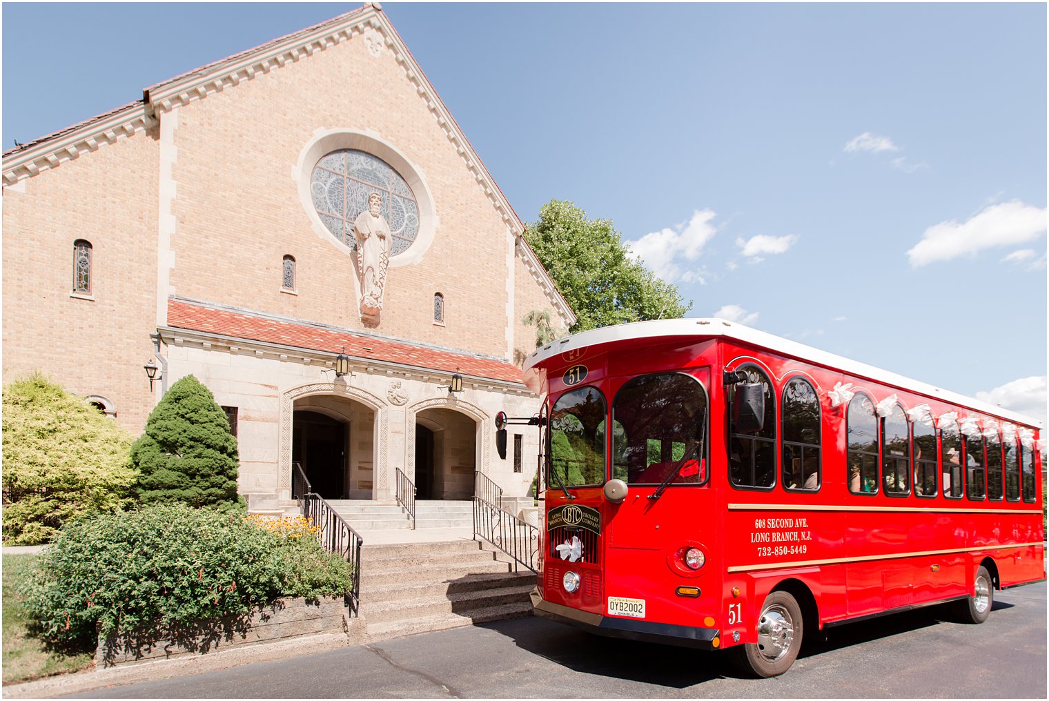 Long Branch Trolley at St. Luke's Church in Ho-Ho-Kus