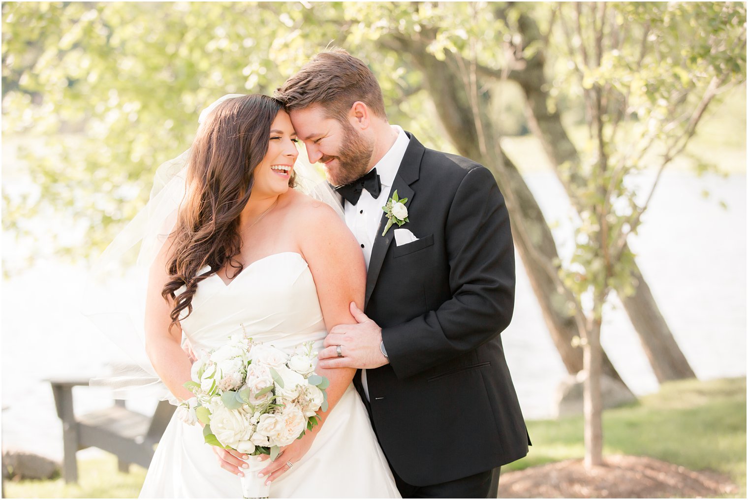 Candid photo between bride and groom at Indian Trail Club 