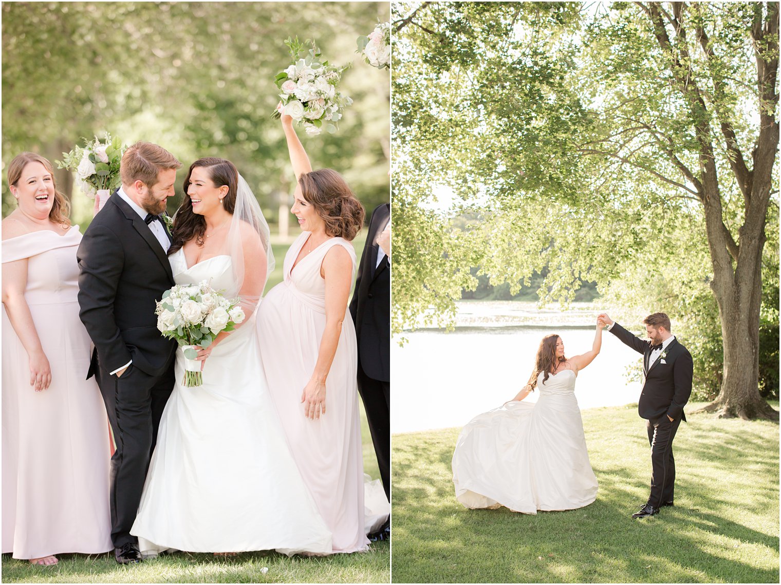 Candid photos during wedding portraits at Indian Trail Club