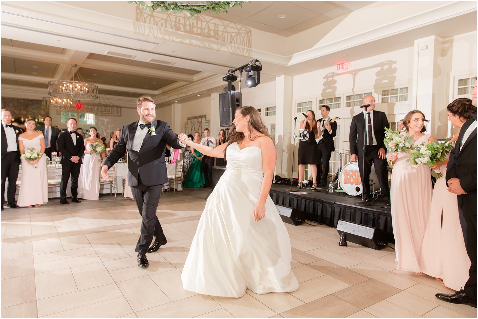 Bride and groom during their first dance at Indian Trail Club 