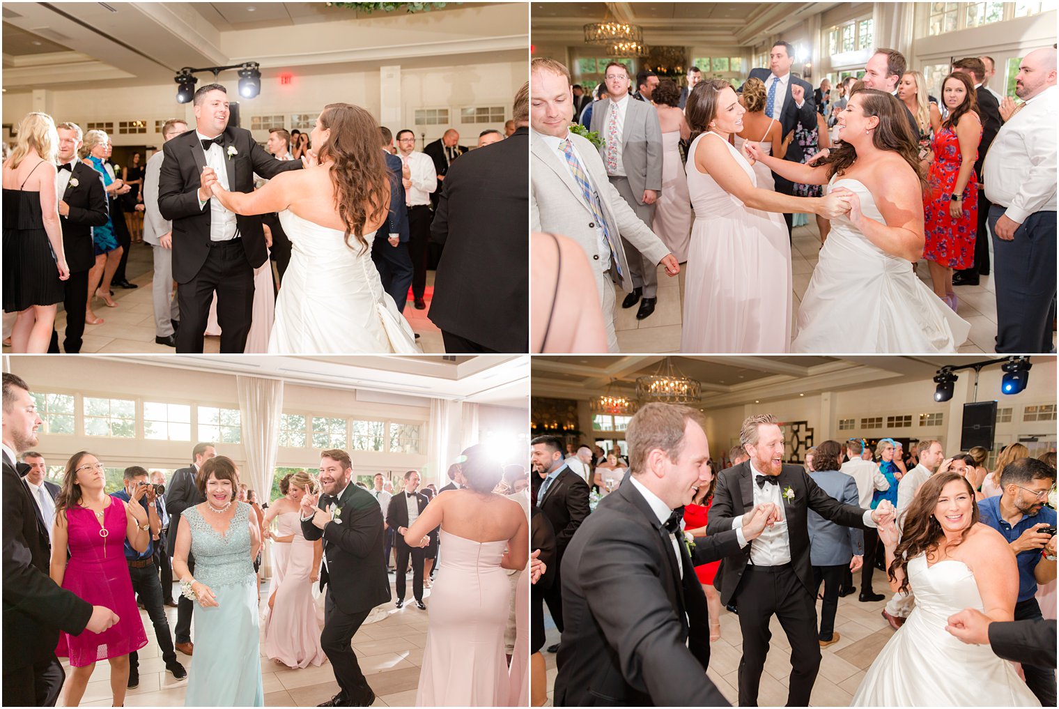 Guests dancing at wedding reception at Indian Trail Club 