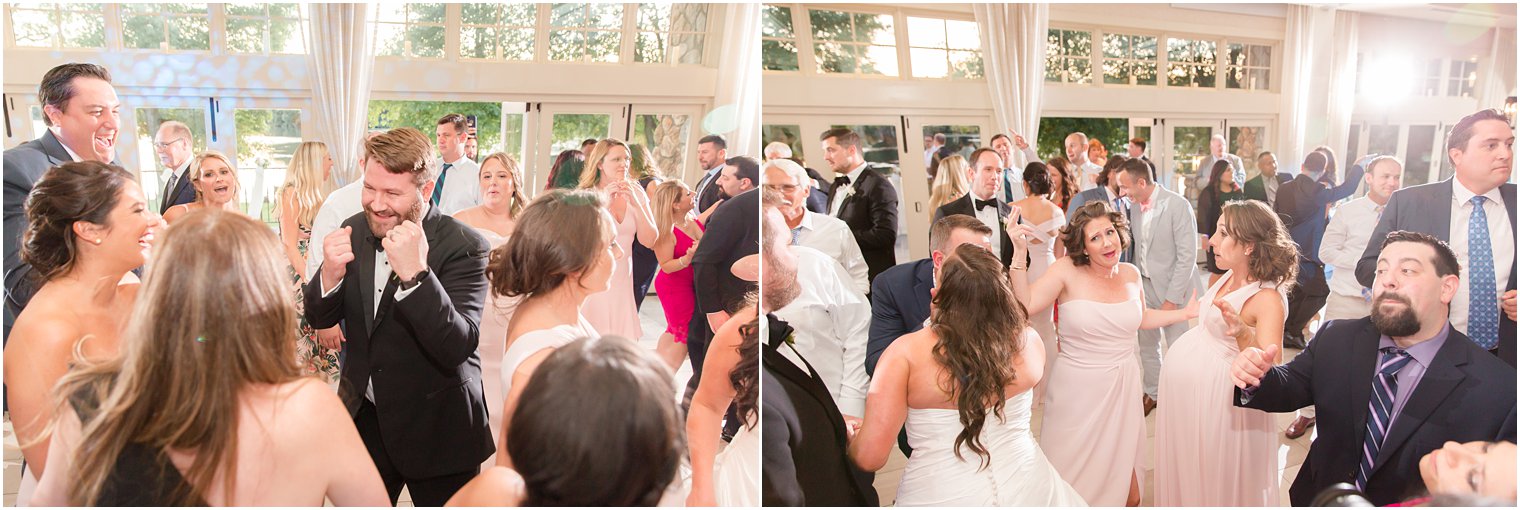 Guests dancing at wedding reception at Indian Trail Club 