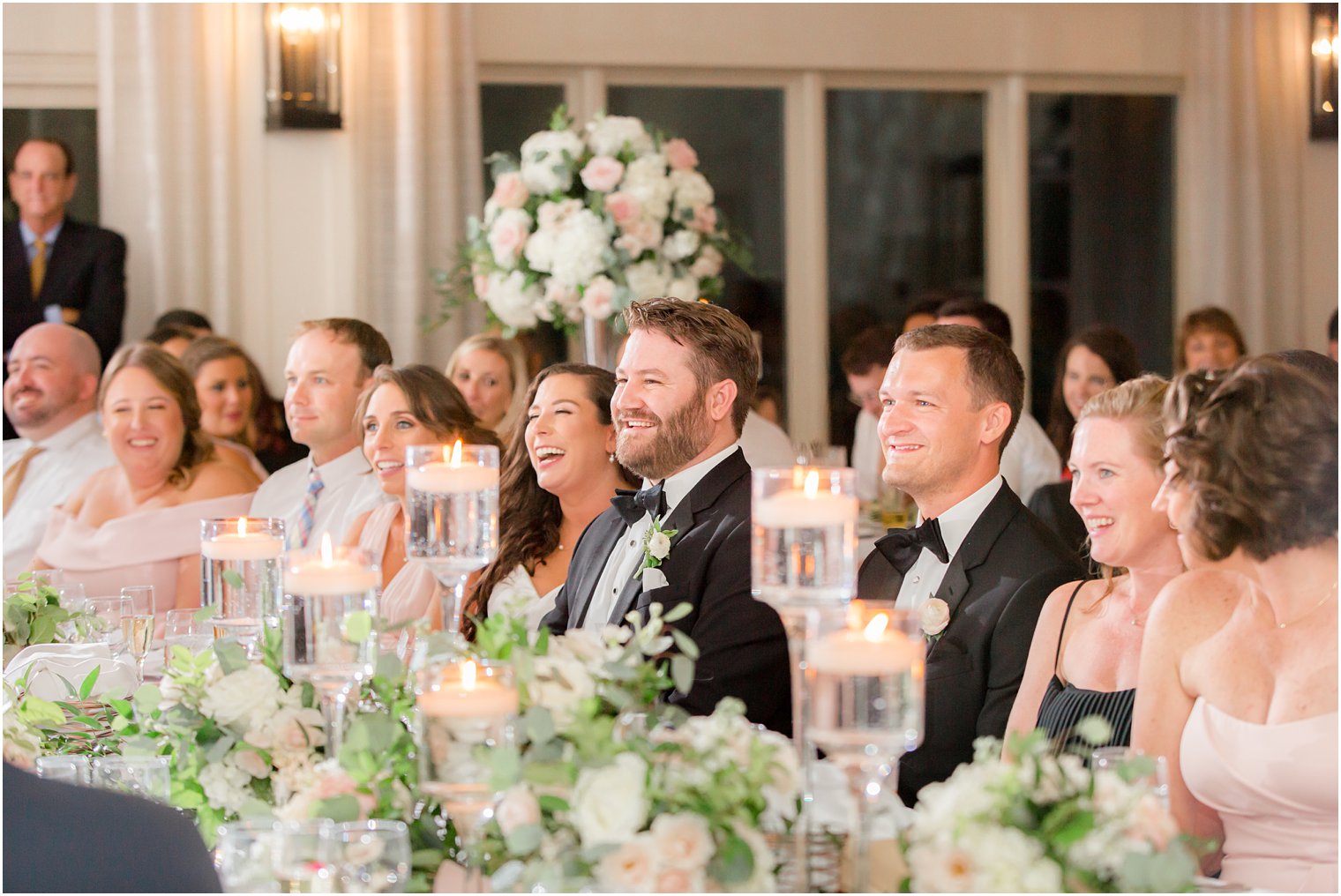 Bride and groom reactions to toasts 