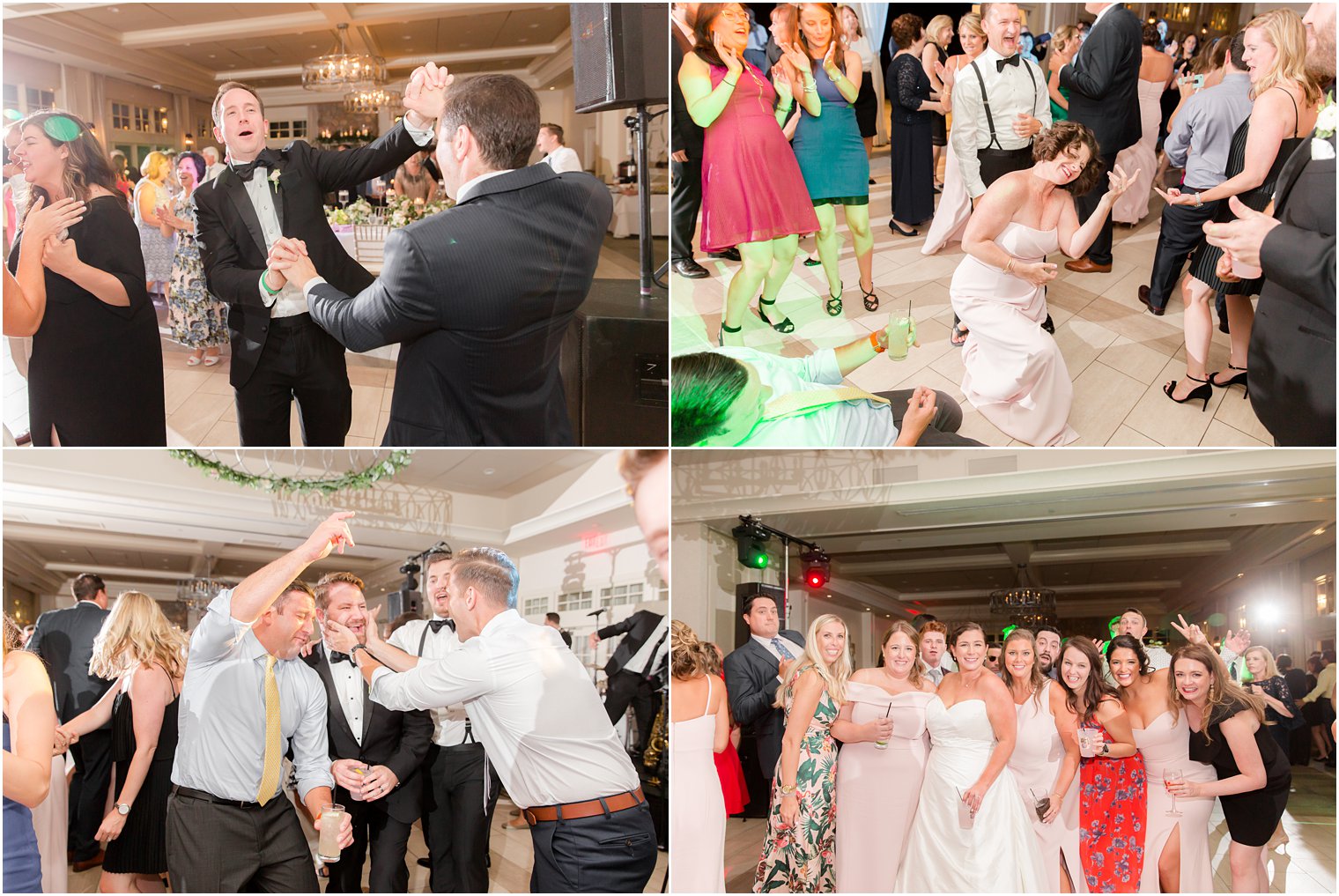 Guests dancing at wedding reception at Indian Trail Club 