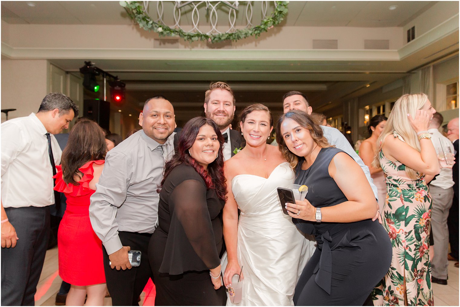 Guests dancing at wedding reception at Indian Trail Club 