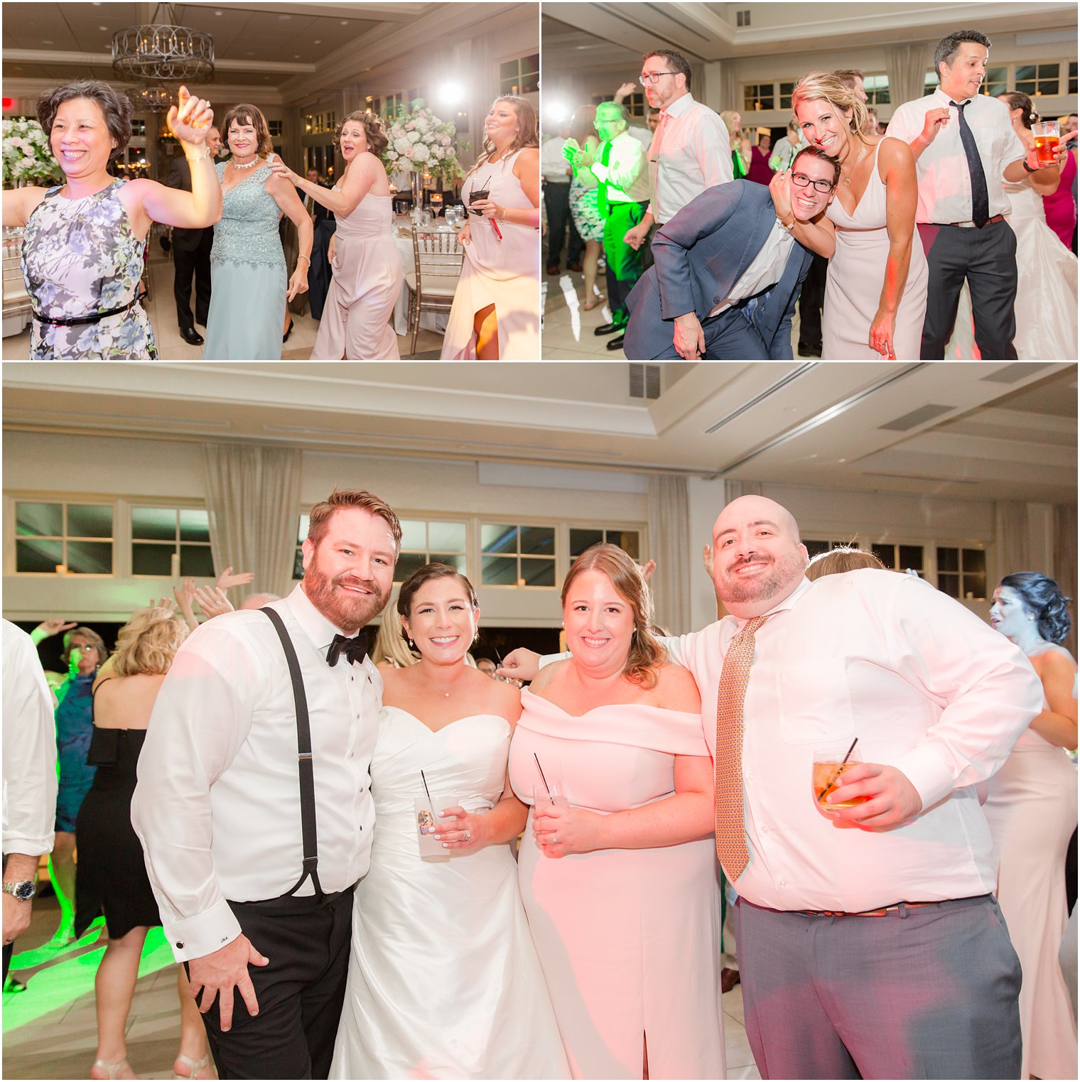 Guests dancing at wedding reception at Indian Trail Club 