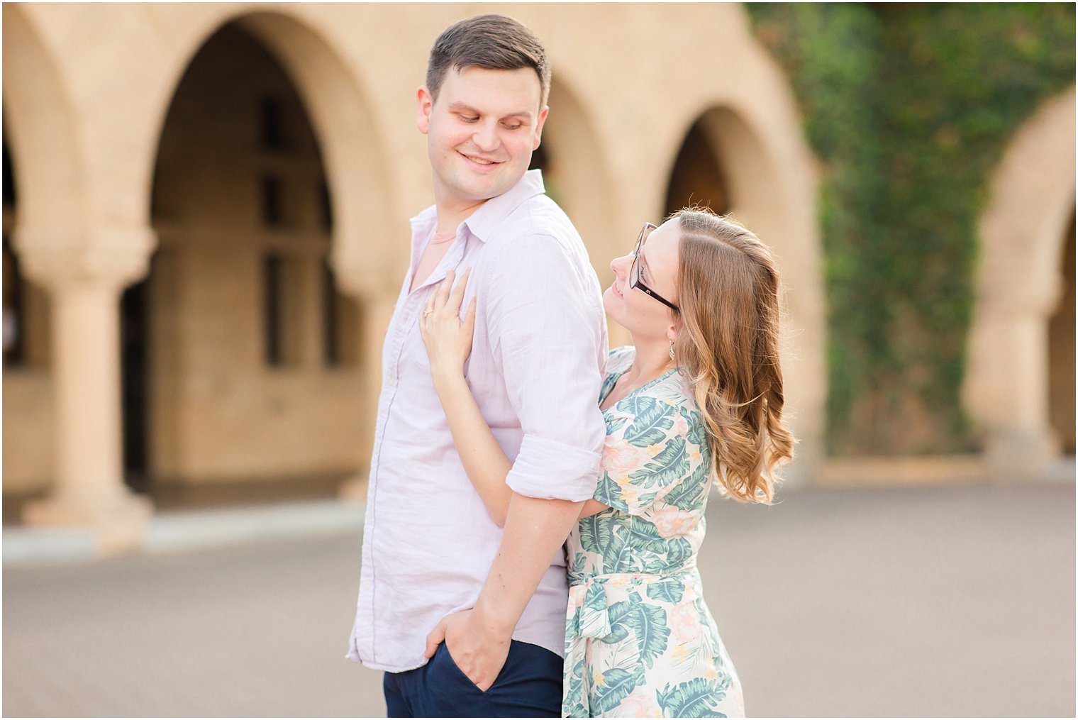 Engagement photos at Stanford University