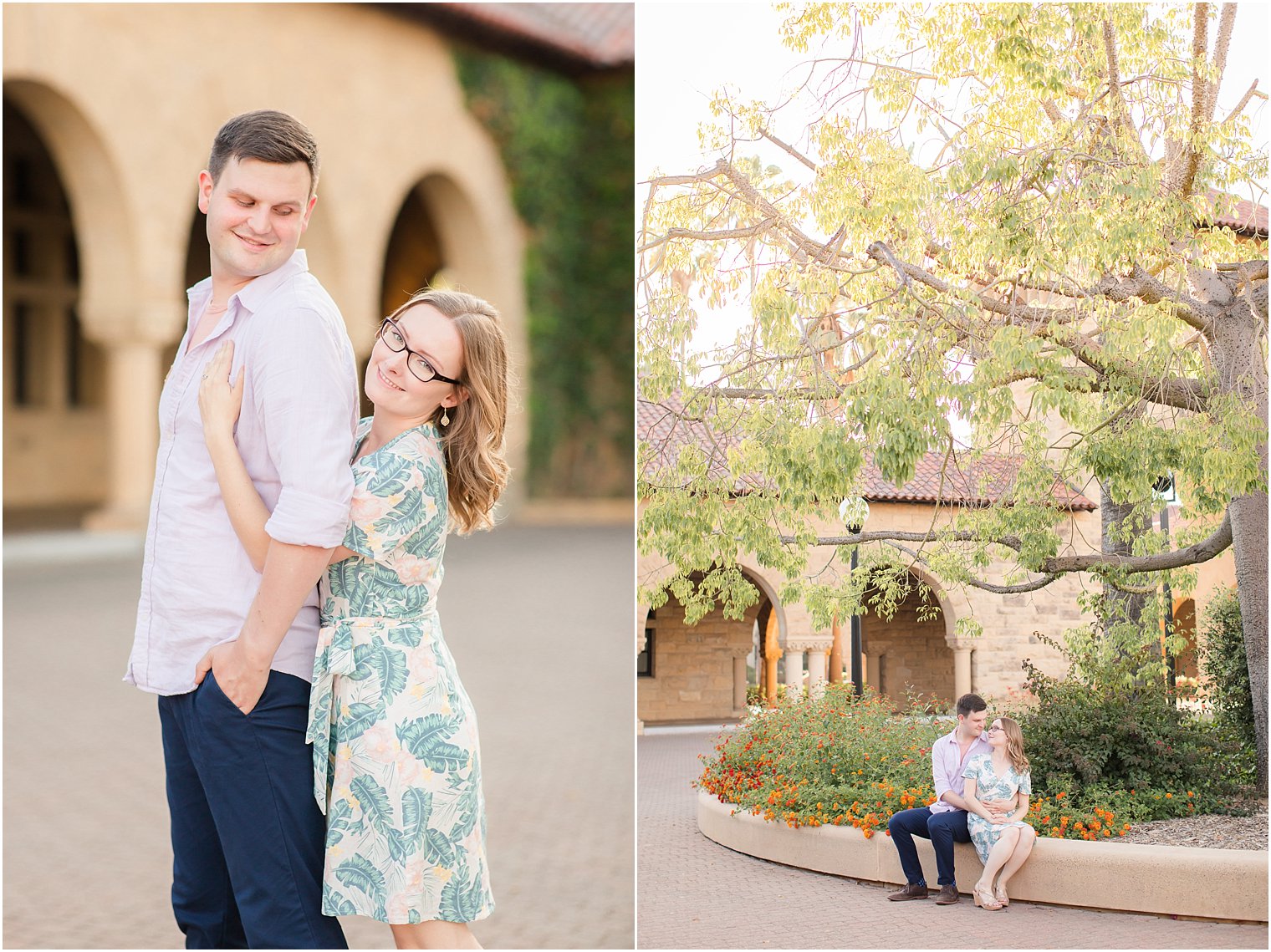 Engagement photos at Stanford University