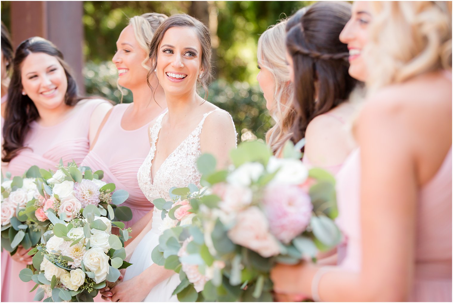 Candid photo of bride and bridesmaids 