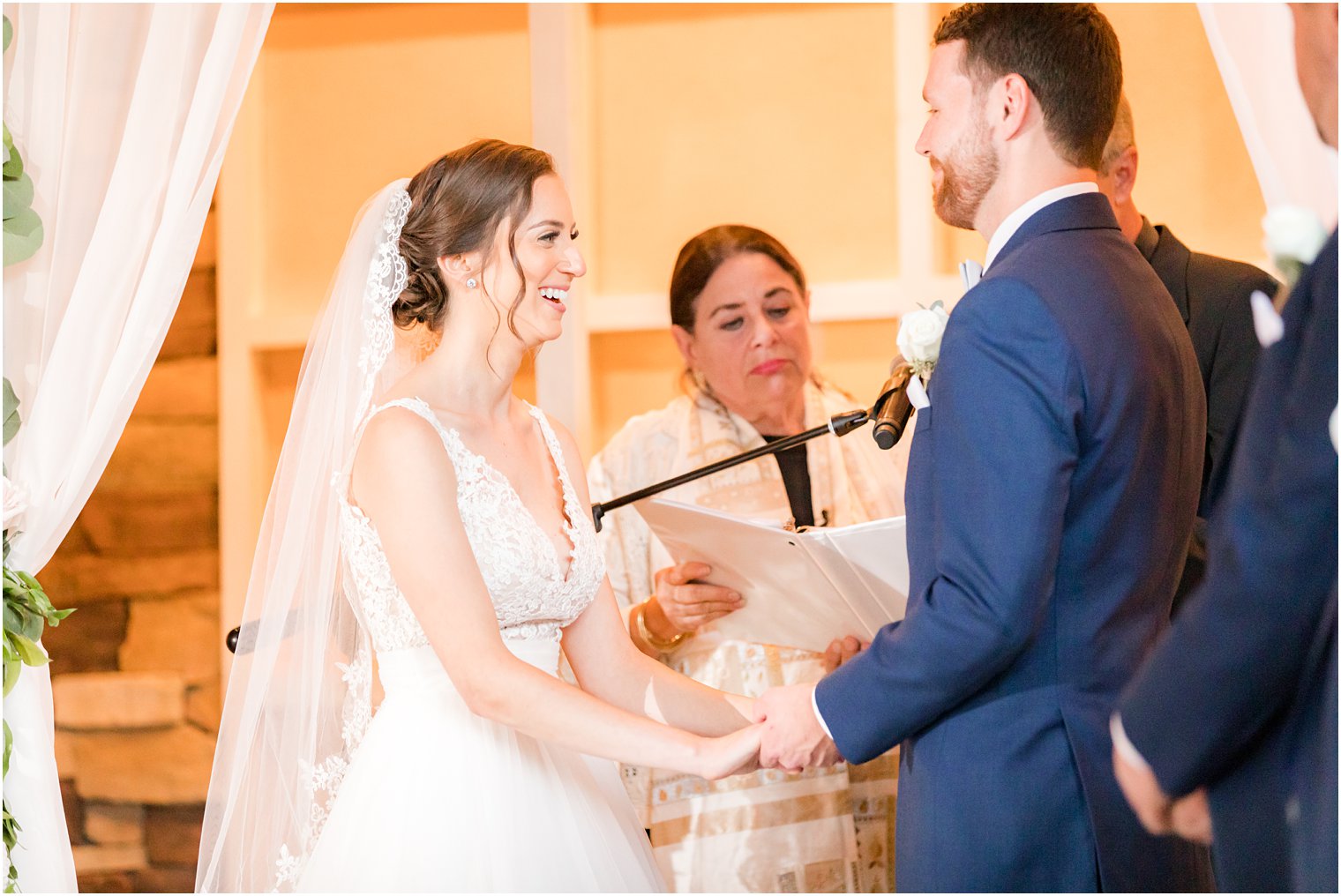 Wedding ceremony at Stone House at Stirling Ridge Wedding Photos by NJ Wedding Photographers Idalia Photography