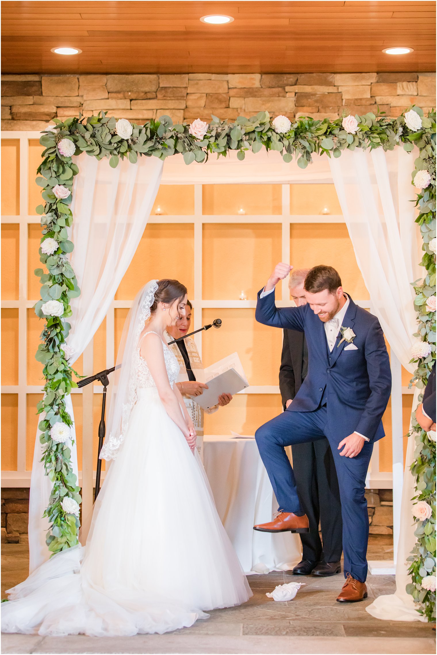 Wedding ceremony at Stone House at Stirling Ridge Wedding Photos by NJ Wedding Photographers Idalia Photography