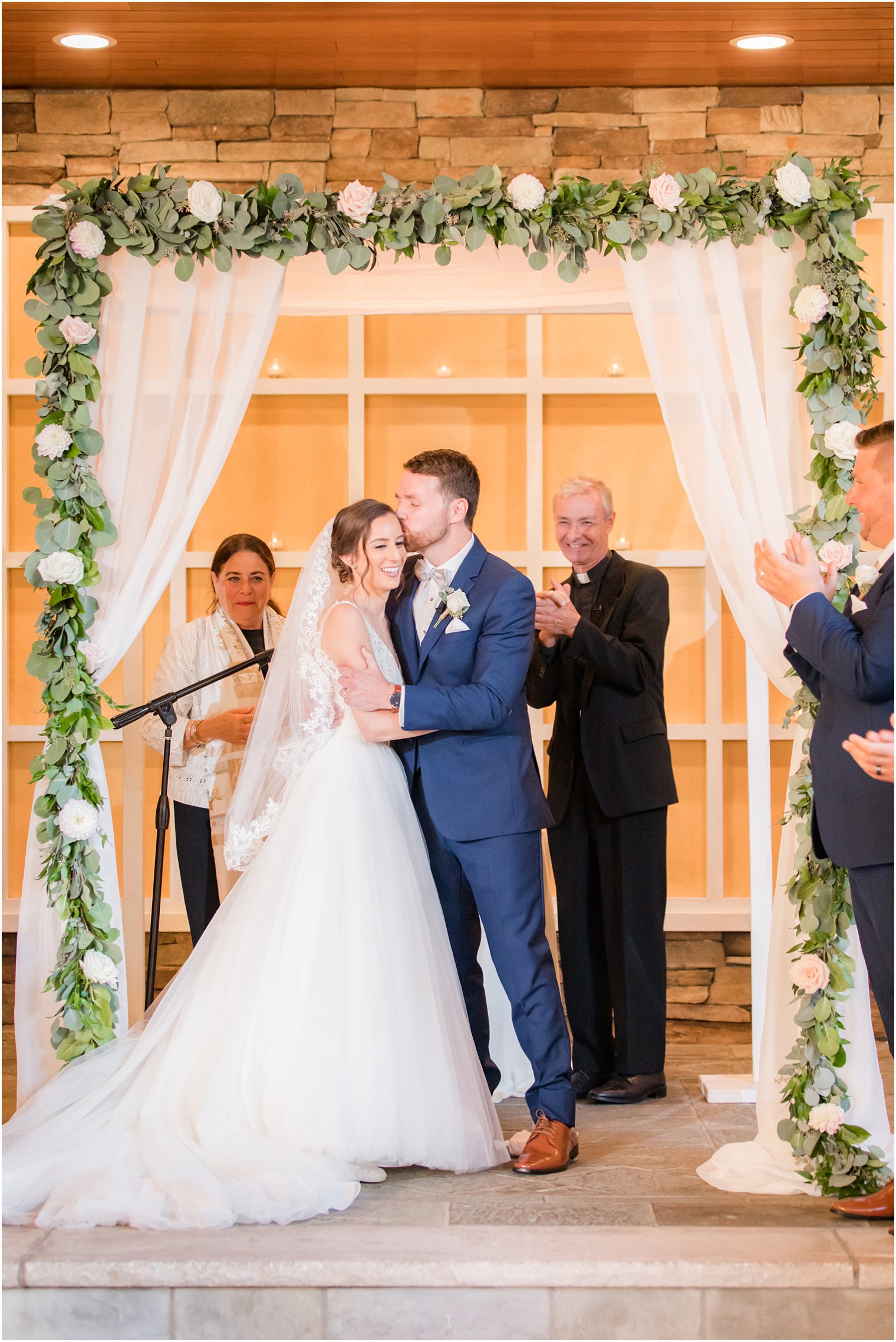 Wedding ceremony at Stone House at Stirling Ridge Wedding Photos by NJ Wedding Photographers Idalia Photography