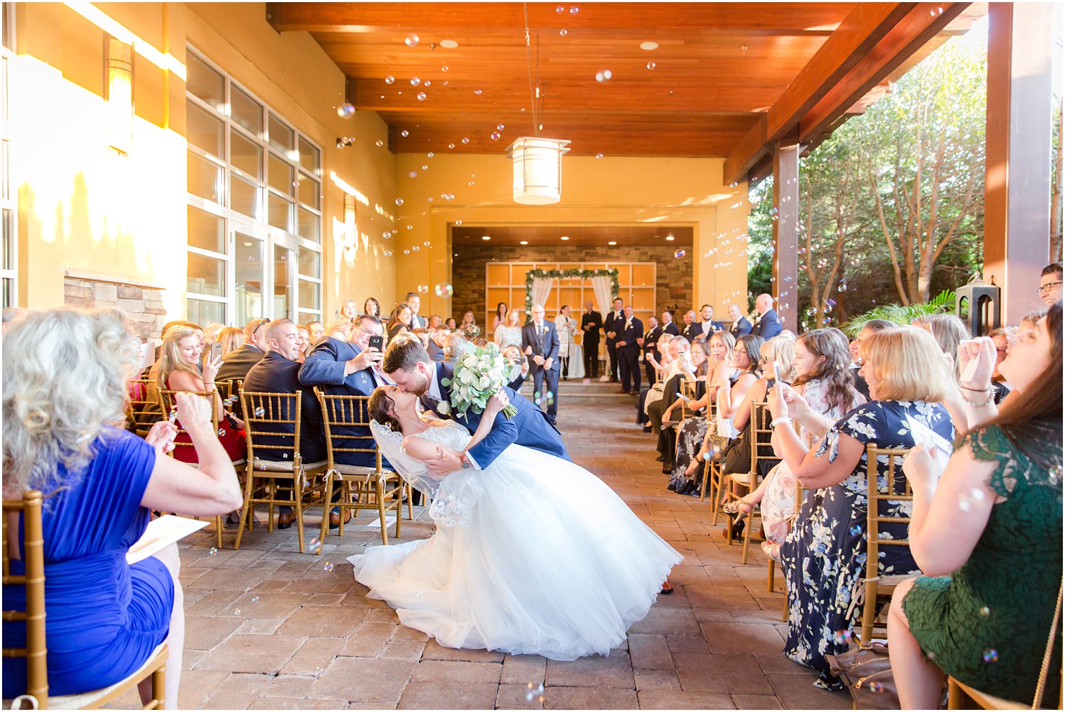 Wedding ceremony at Stone House at Stirling Ridge Wedding Photos by NJ Wedding Photographers Idalia Photography